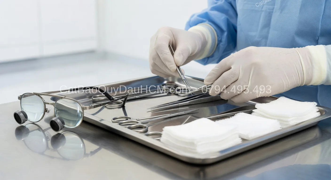 vi phẫu cắt bao quy đầu